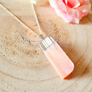 Misty Rose Selenite Pendant