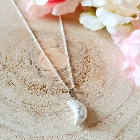 Howlite Moon Pendant