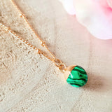 Synthetic Malachite Charm Necklace