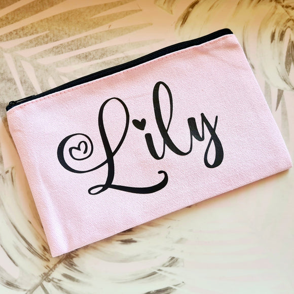 Personalised Pink Make Up Bag