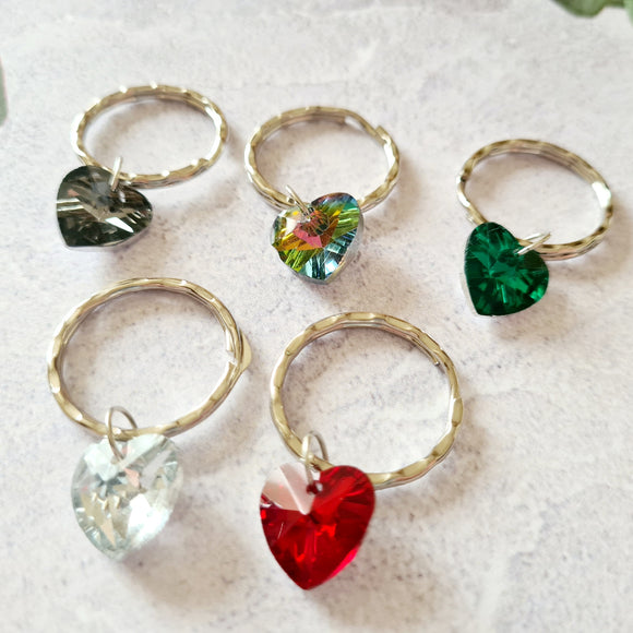 Glass Heart Keyrings